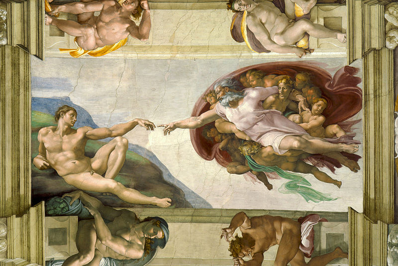 Ademin Yaratılışı(The Creation of Adam) - Sistine Şapeli Tavanı - Michelangelo 