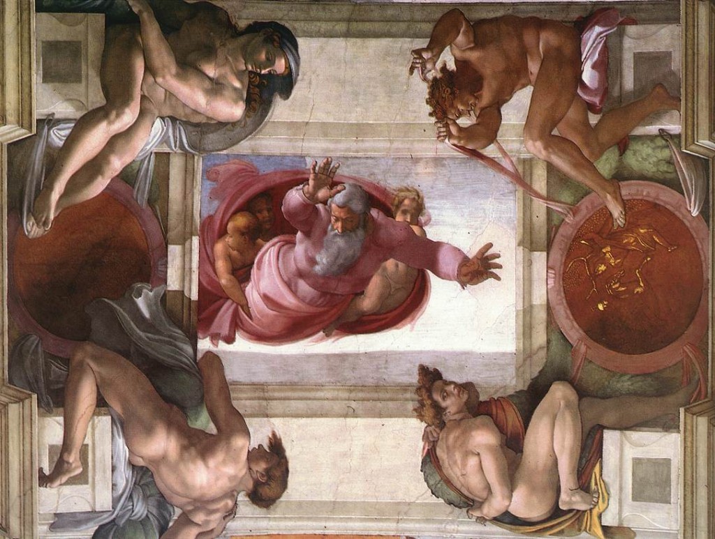 Toprağın ve Suyun Ayrılması(The Separation of Land and Water)  - Michelangelo - Sistine Şapeli Tavanı