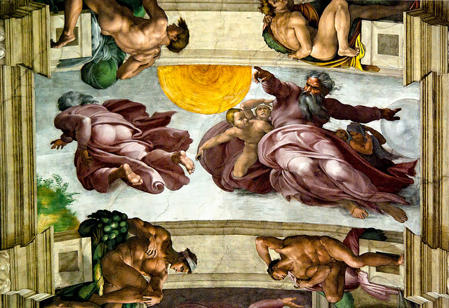 Güneş, Ay ve Yeryüzü’nün Yaratılması(The Creation of the Sun, Moon and Earth) - Michelangelo - Sistine Şapeli Tavanı